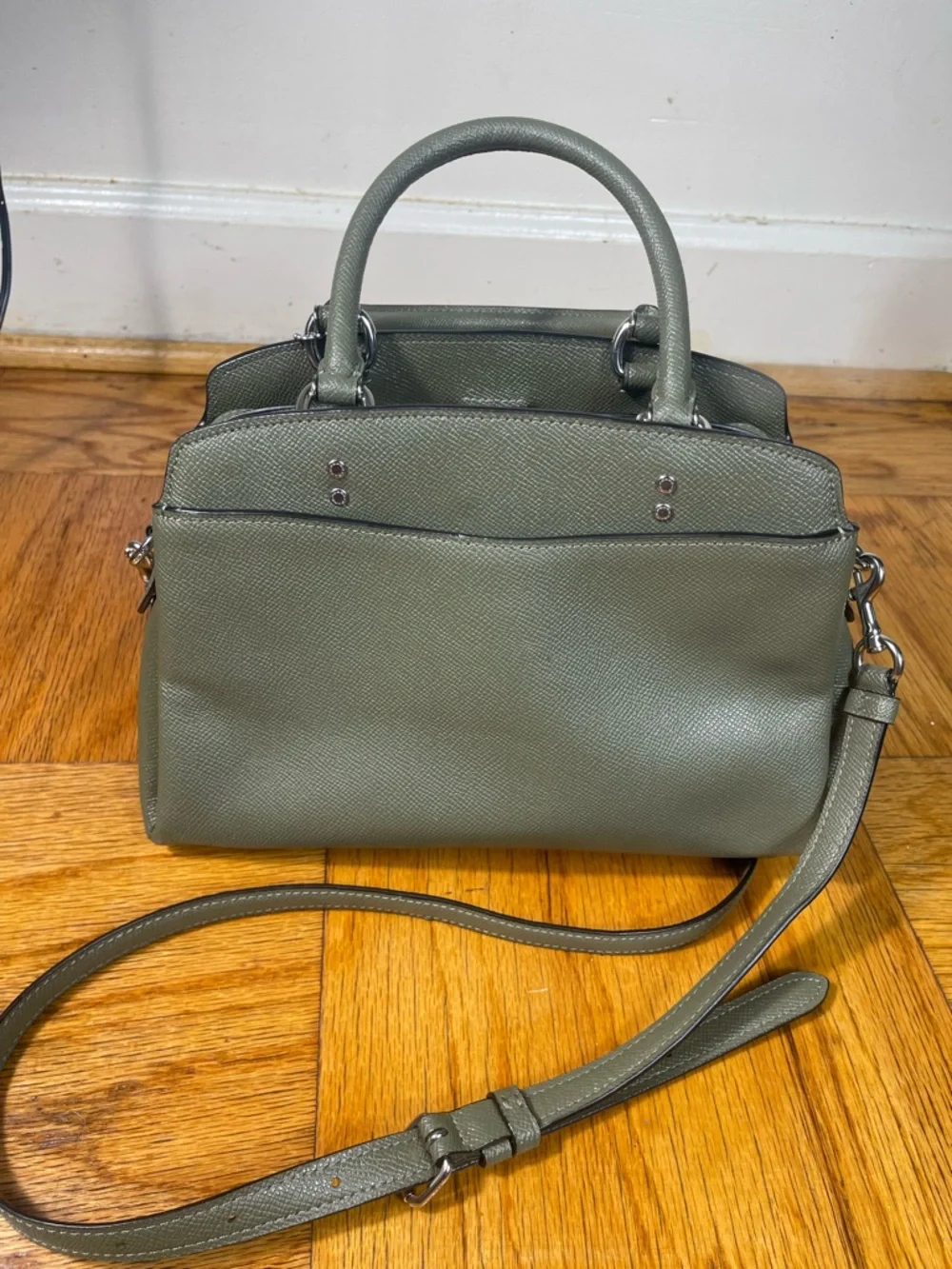 Coach Leather Mini LILLE CRY Olive Green Women's Satchel crossbody bag